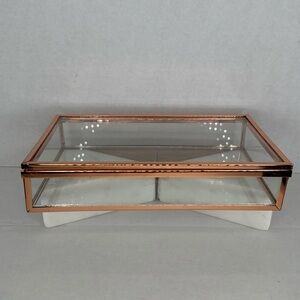 Rose gold glass jewelry casket